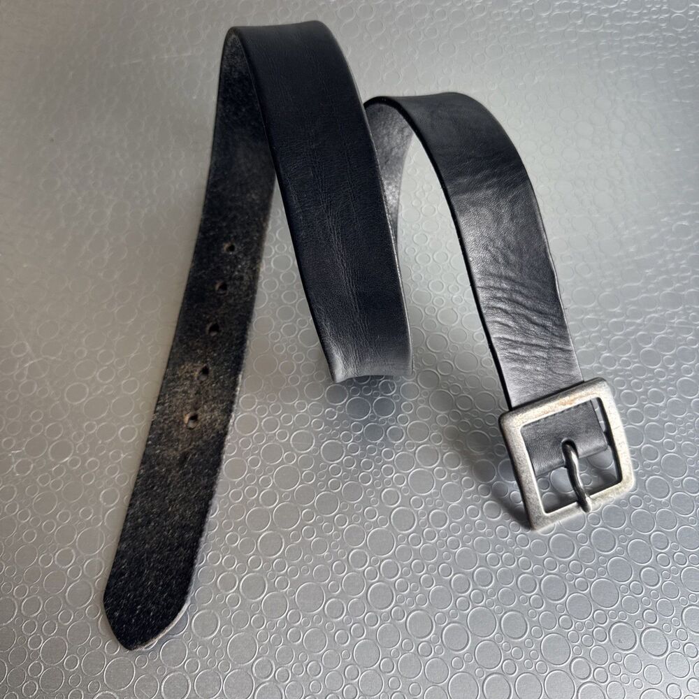 Vintage Mossimo Supply Co Black Leather Belt Size M Unisex Y2K Grunge Skater
